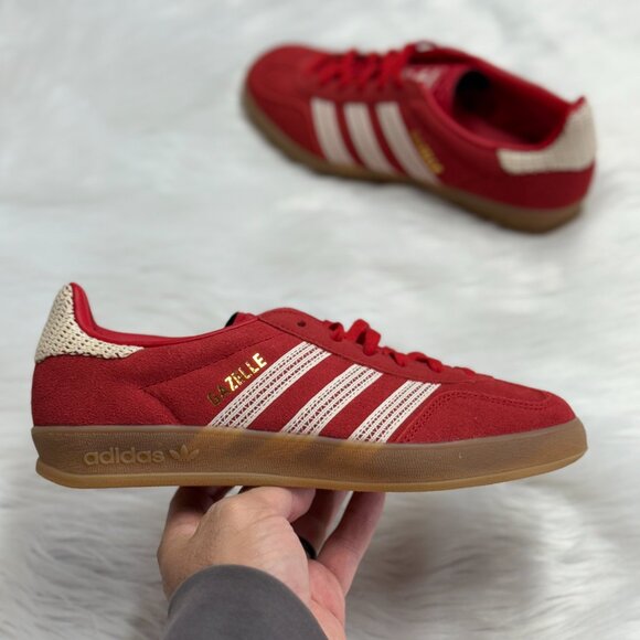 Adidas Gazelle Indoor Better Scarlet Wonder White Gum Womens JI2756 NEW Multi Sz